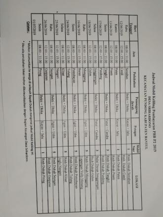 JADWAL MOBIL KELILING PEMBAYARAN PBB